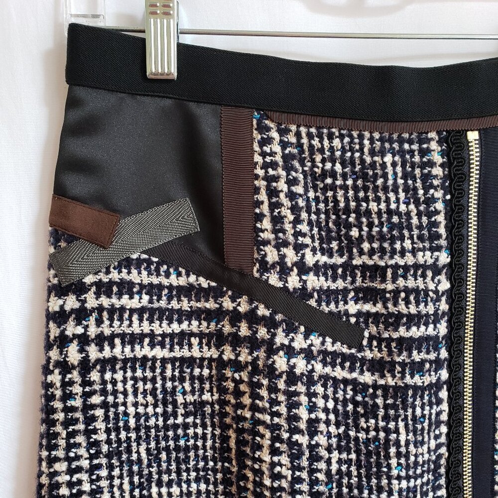 Kolor - Mixed Media Black, Brown, Tan, Blue Lined Skirt. Size 1 - Picture 3 of 14